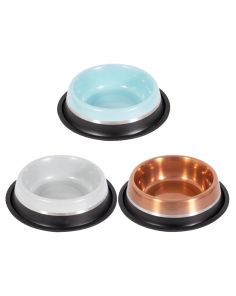 Stainless Steel Stripe Design Pet Bowls 23cm - Assorted 