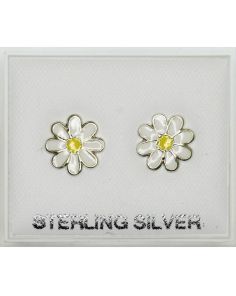 Sterling Silver Daisy Flower Citrine 5mm
