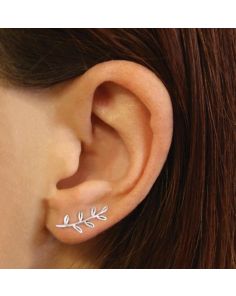 Wholesale Sterling Silver Pair of Leaves Crawler Studs