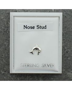 Sterling Silver Dolphin Design Nose Studs - 8mm
