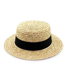 Straw Hat With A Black Band - 57cm