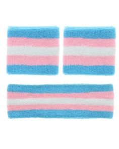 Wholesale Head & Wrist Sweatband Set - Transgender Colours