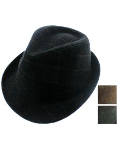 Unisex Tweed Trilby - Assorted Colours & Sizes