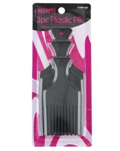 Labeaute 3pc Plastic Pik Comb Set -Black
