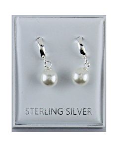 Wholesale Sterling Silver Pearl Droppers Earrings (15mm)