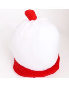White & Red Wally Pom-Pom Hat