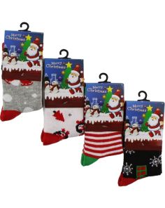 Wholesale Kids Cotton Rich Christmas Design Socks (1 Pair Pack) - (UK 12.5-3.5)