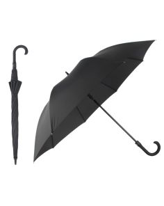 Wholesale Adults Black Auto Walking Umbrella With Crook Handle