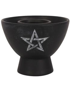 Wholesale Black Pentagram Terracotta Smudge Bowl