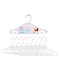 Wholesale First Steps Baby Clothes Hangers 8 Pack - White