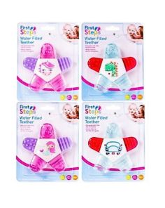 Wholesale First Steps Water Filled & Soft Texture Baby Teether - Assorted Colours 