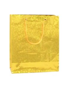 Wholesale Gold Holographic Paper Gift Bag - 21.5x18x7.5cm