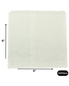 Wholesale Grease Proof Paper Bags 6" x 6" (1000pcs)