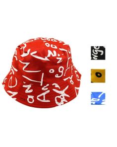 Wholesale Kids Bucket Hat Multi Symbols Design - Assorted Colours