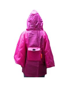 Wholesale Ladies' Foldable Rain Poncho With Storage Pouch - Pink