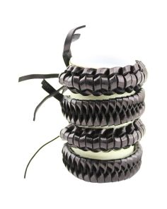 Wholesale Leather Bracelet - Black (6 Pieces)