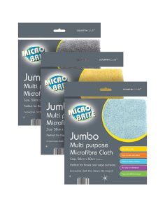 Micro Brite Jumbo Multi-Purpose Microfibre Cloths - Assorted Colours