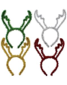 Wholesale  Reindeer Antlers Tinsel Headbands - Assorted Colour