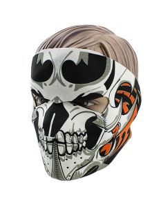 Wholesale Reusable Face Covering Skull Mask - White & Grey
