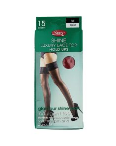 Wholesale Silky's 15 Denier Shine Lace Top Hold Ups - Medium (Red)