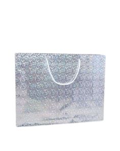 Wholesale Silver Holographic Foil Gift Bag 27.5x36x10cm 