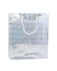 Wholesale Silver Holographic Foil Gift Bag 27x23x7cm 