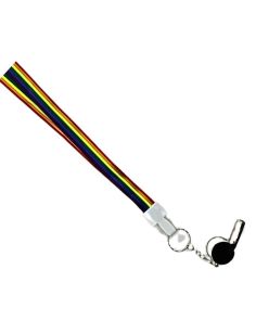 Wholesale Silver Whistle With Lanyard - Rainbow Design