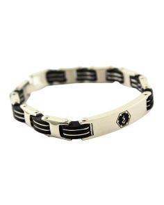 Wholesale Stainless Steel ID Bracelet With Black Design 