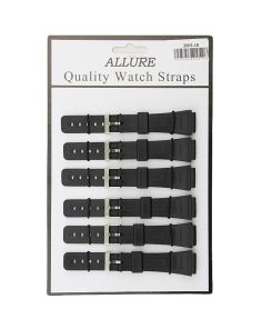 Wholesale Allure Casio Replacement (Non Genuine) PU Watch Straps - Black - 18mm