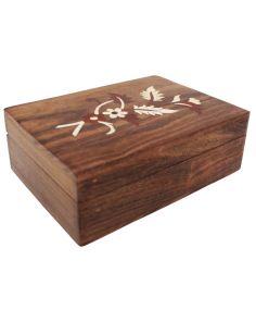 Wooden Leaves & Floral Design Storage Box 